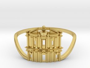 Petra Ring in Polished Brass: 6 / 51.5