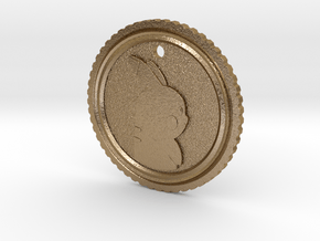 PokeCoin Pendant in Polished Gold Steel