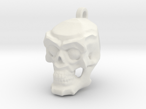 Rokus Skull Keychain/Pendant in White Natural Versatile Plastic