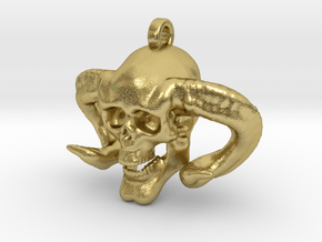 Aedorn Skull Keychain/Pendant in Natural Brass