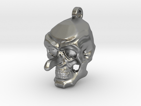 Aquiline Skull Keychain/Pendant in Natural Silver