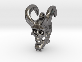 Rhondorn Skull Keychain/Pendant in Polished Nickel Steel