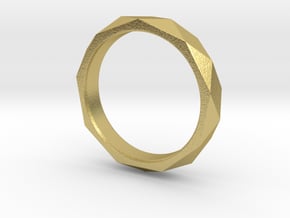 Nonagon Faceted Ring in Natural Brass: 8 / 56.75