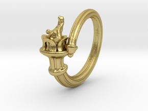 Statue of Liberty Torch Ring in Natural Brass: 5 / 49
