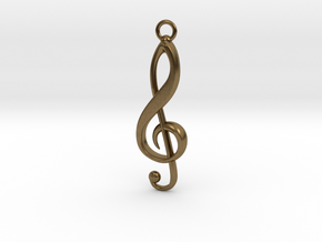 Violin Key Pendant in Natural Bronze