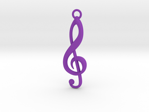 Violin Key Pendant in Purple Processed Versatile Plastic
