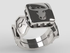 US 11,50 Custom Taurus Ring in Polished Silver