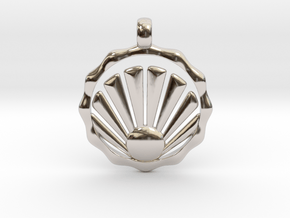  SHELL Symbol Minimal Jewelry Pendant in Platinum