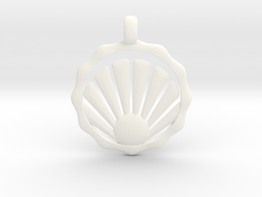  SHELL Symbol Minimal Jewelry Pendant in White Processed Versatile Plastic
