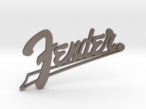 Fender Logo - 3.25" in Polished Bronzed-Silver Steel