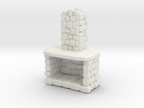 Stone Fireplace 1/76 in White Natural Versatile Plastic