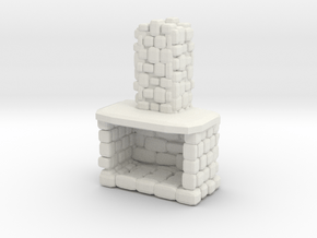 Stone Fireplace 1/72 in White Natural Versatile Plastic