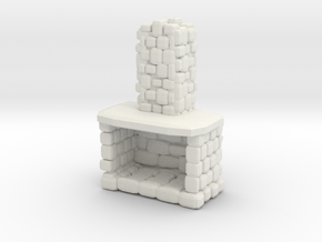 Stone Fireplace 1/43 in White Natural Versatile Plastic
