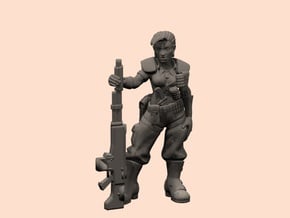 28mm Guards woman sergeant in Smooth Fine Detail Plastic