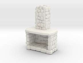 Stone Fireplace 1/24 in White Natural Versatile Plastic