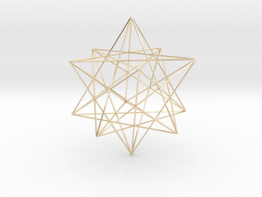 Modern miminalist dodecahedron geometric pendant in 14K Yellow Gold: Extra Small