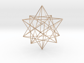 Modern miminalist dodecahedron geometric pendant in 14k Rose Gold Plated Brass: Extra Small
