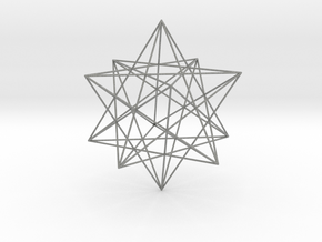 Modern miminalist dodecahedron geometric pendant in Gray PA12: Medium