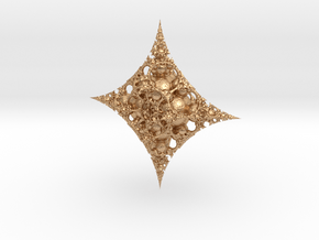 Mandelbulb fractal ornament in Natural Bronze