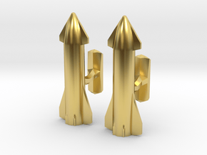 Starship Cufflinks in Polished Brass