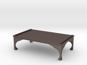 low table in Polished Bronzed-Silver Steel