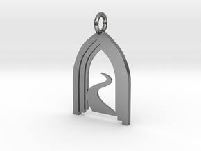 Symbol of the Traveler in Polished Silver