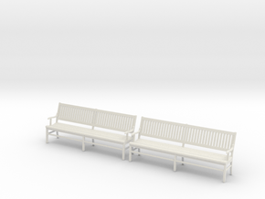 Wood Bench 02. 1:24 Scale in White Natural Versatile Plastic