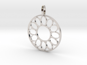 ring of ovals pendant in Rhodium Plated Brass