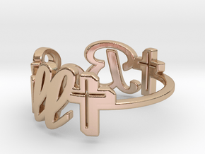  faith word be still ring -various sizes in 14k Rose Gold Plated Brass: 7 / 54