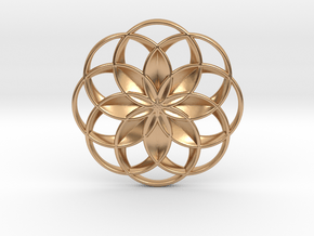 Lotus Flower Pendant in Polished Bronze
