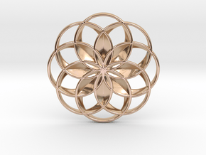 Lotus Flower Pendant in 14k Rose Gold Plated Brass
