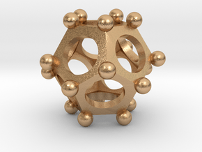 Roman Dodecahedron Knitting Loom Pendant in Natural Bronze