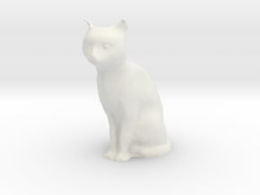1/7 Sitting Cat in White Natural Versatile Plastic
