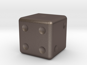 Dice in Polished Bronzed Silver Steel
