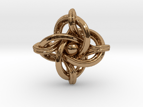 A small 23mm version of the infinity knot in Polished Brass