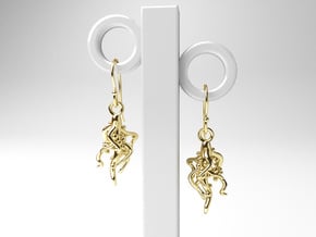 Nodulated Root Earrings - Science Jewelry in 14k Gold Plated Brass
