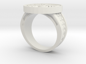 Signet Ring in White Natural Versatile Plastic