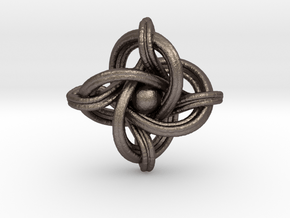A small 23mm version of the infinity knot in Polished Bronzed Silver Steel