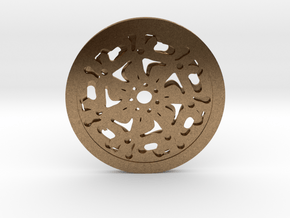 Pendent (rose pattern) in Natural Brass