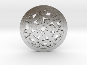 Pendent (rose pattern) in Natural Silver