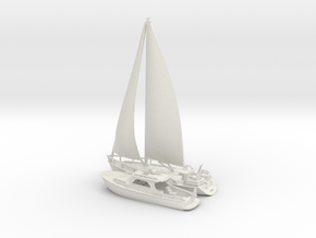 Yacht and Sailboat.N Scale (1:160) in White Natural Versatile Plastic