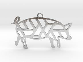Year Of The Pig Charm in Natural Silver
