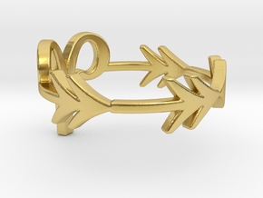 Horoscope arrow Minimalist Aries Zodiac Ring  in Polished Brass: 5 / 49