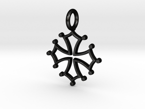 Occitan Cross Pendant in Matte Black Steel