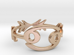 tribal arrow geometric cancer zodiac ring in 14k Rose Gold Plated Brass: 7 / 54