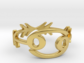 tribal arrow geometric cancer zodiac ring in Polished Brass: 5 / 49