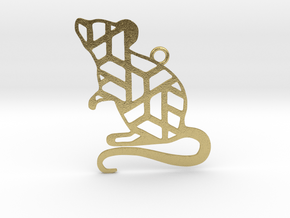 Year Of The Rat Charm in Natural Brass