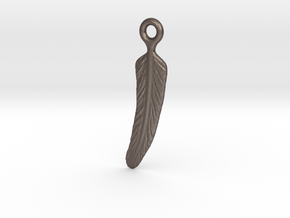Feather in Polished Bronzed-Silver Steel