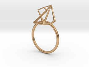 modern abstract minimalist diamond geometric ring in Polished Bronze: 5 / 49