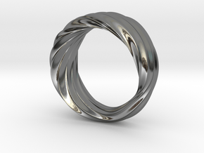 RIPPLES RING  in Polished Silver: 2 / 41.5